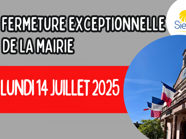 Fermeture exceptionnelle de la mairie