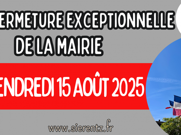 Fermeture exceptionnelle de la mairie