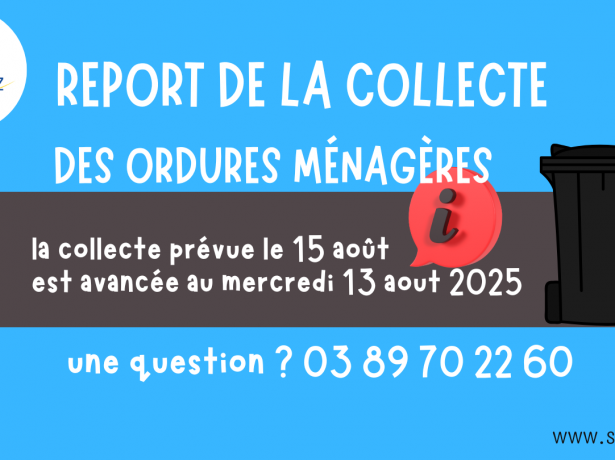 Report de la collecte des déchets ménagers